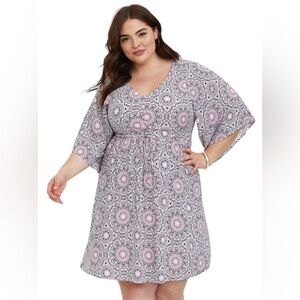 Torrid Mini Challis Skater Plus Size Dress - Size 1 (1X)